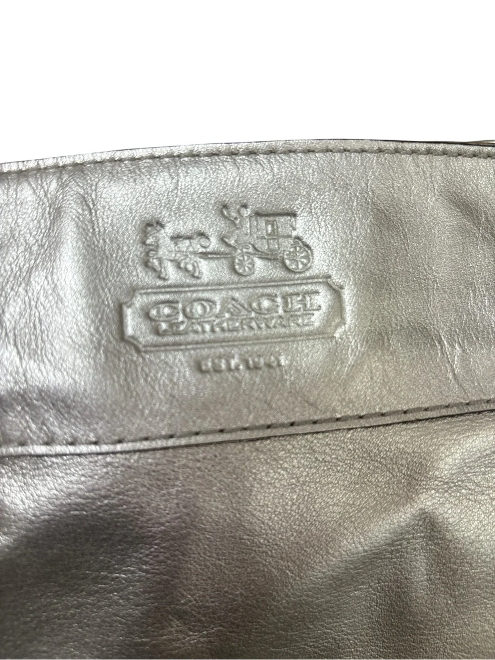 Y2K Coach Metallic Silver Leather Zoe Hobo Bag - Picture 4 of 13